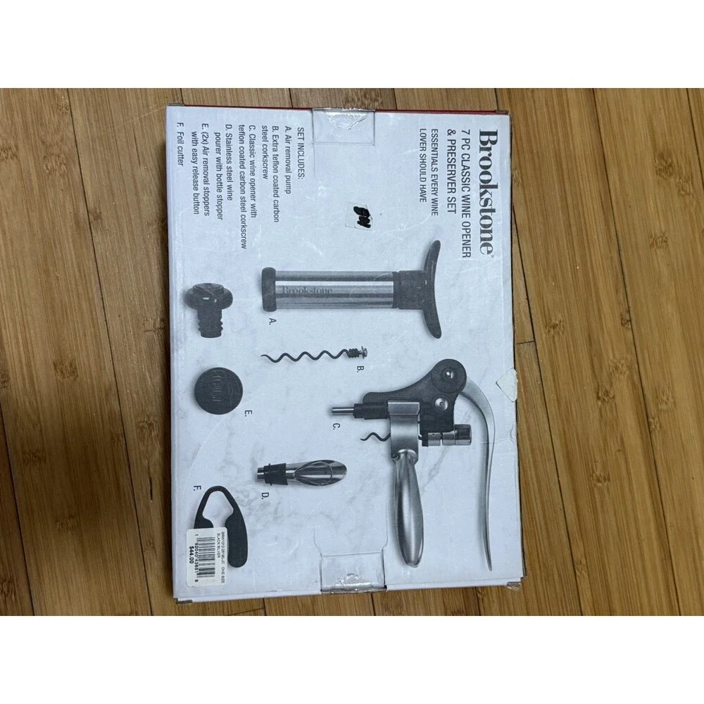 Brookstone 7-Piece Wine Opener & Preserver Set – New in Box